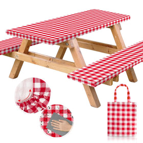 RNOONY red checkered 72x30 table cover protects from spills and dirt