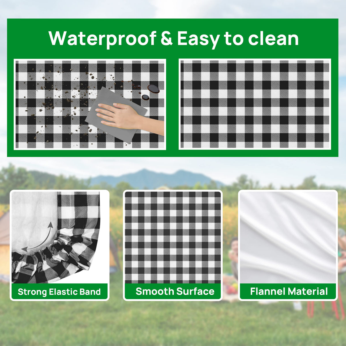 RNOONY soft flannel backing prevents scratches on wooden surfaces.