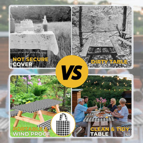 Waterproof outdoor tablecloth keeps dirt off the surface