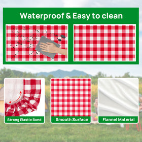 RNOONY waterproof vinyl surface stands up to outdoor dining