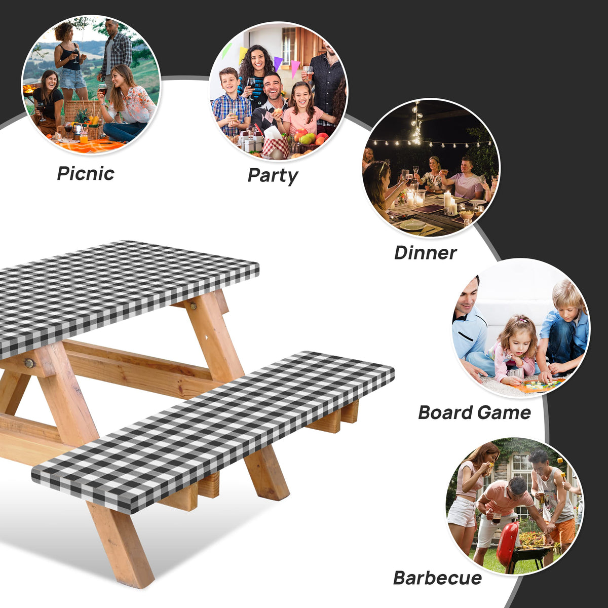 RNOONY vinyl surface is easy to wipe clean after meals outdoors.