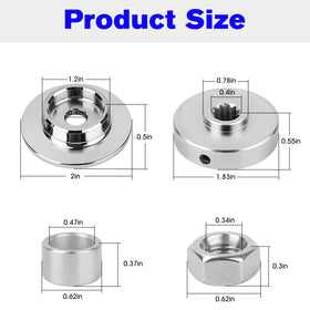 RO6G Echo SRM blade adapter close-up emphasizes stainless steel construction.