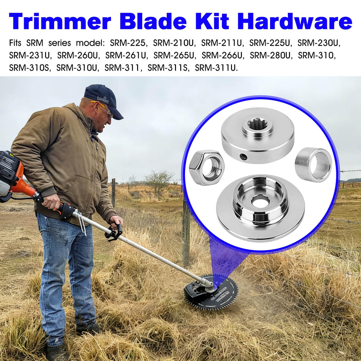 RO6G blade kit stainless steel construction resists corrosion during outdoor use.
