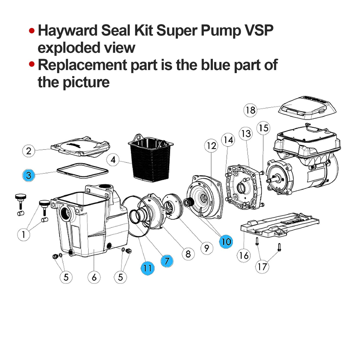 RO6G Hayward seal kit SP1600 pump lid gasket detail enhances sealing performance