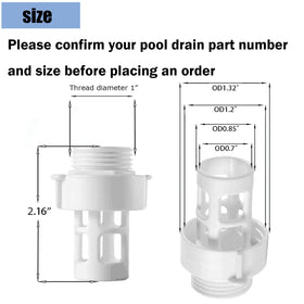 RO6G Intex round pool adapter provides secure, leak-free water drainage
