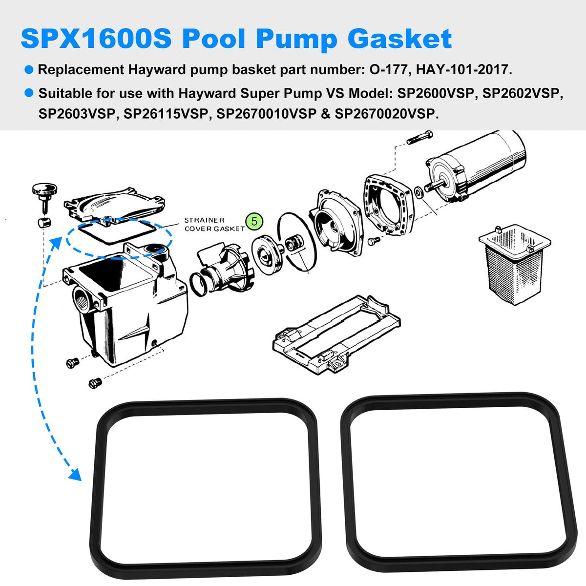RO6G SPX1600S pump basket gasket provides steady filtration and reduced leaks.