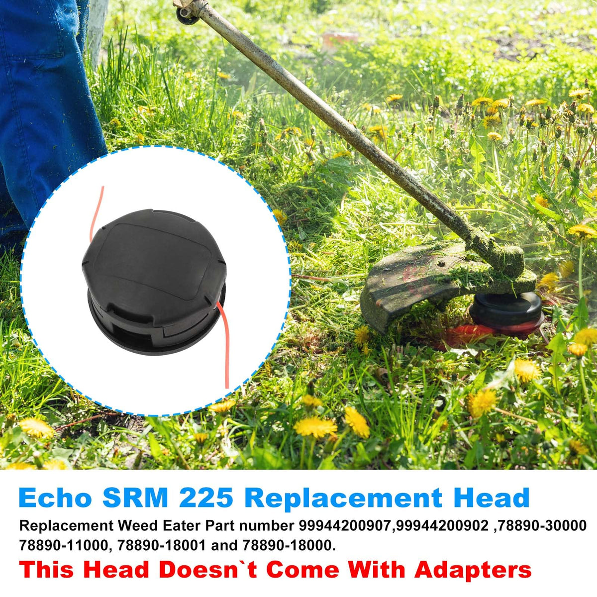 RO6G SRM-225 trimmer head with metal core and rugged shell for durability