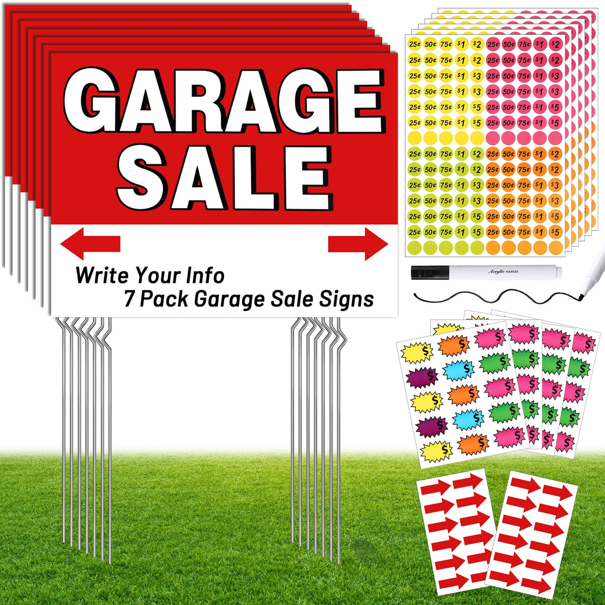 ROADPLUM garage sale sign 17x13 inch for high visibility boosts foot traffic.