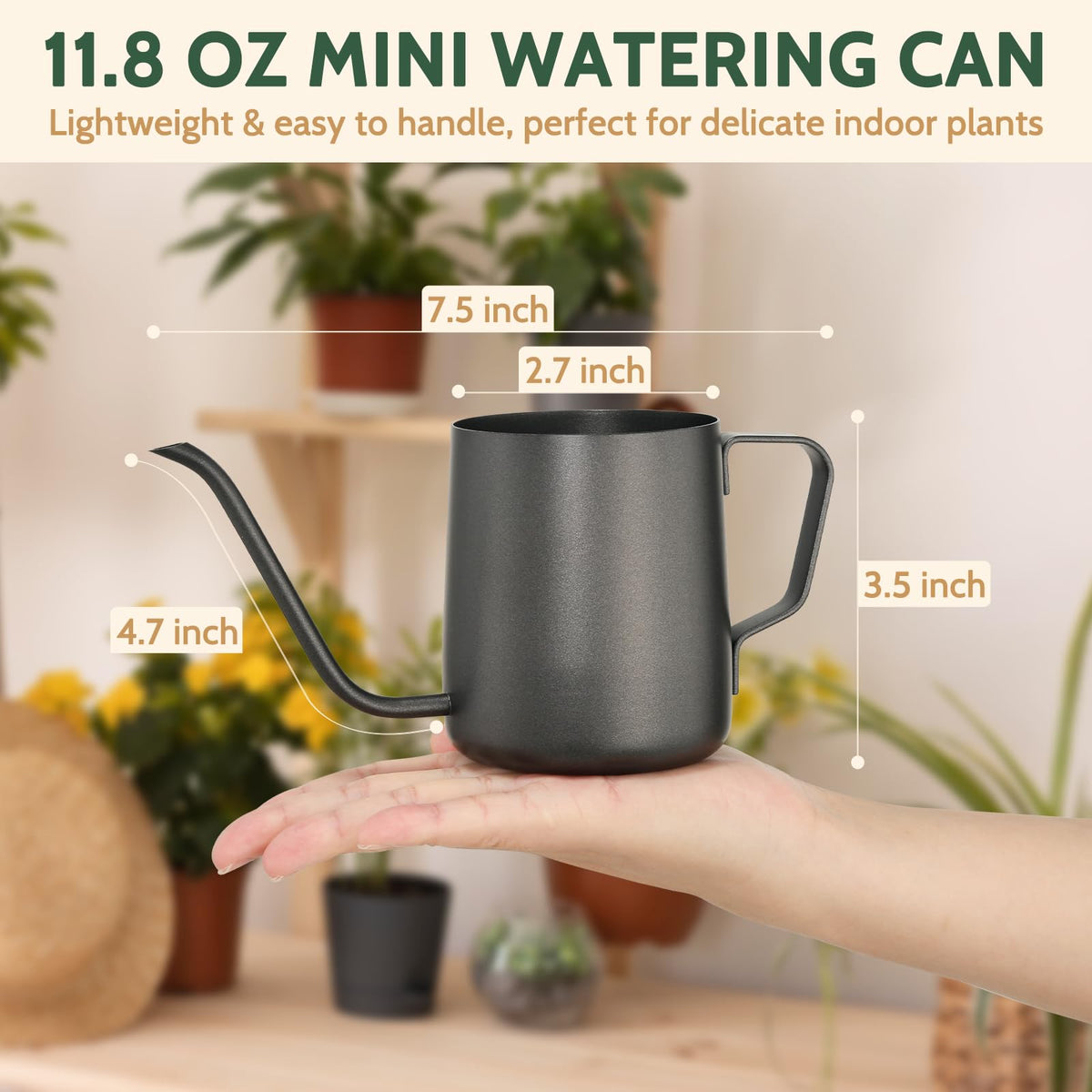 Roamall 304 stainless steel watering can built for durability in humid rooms
