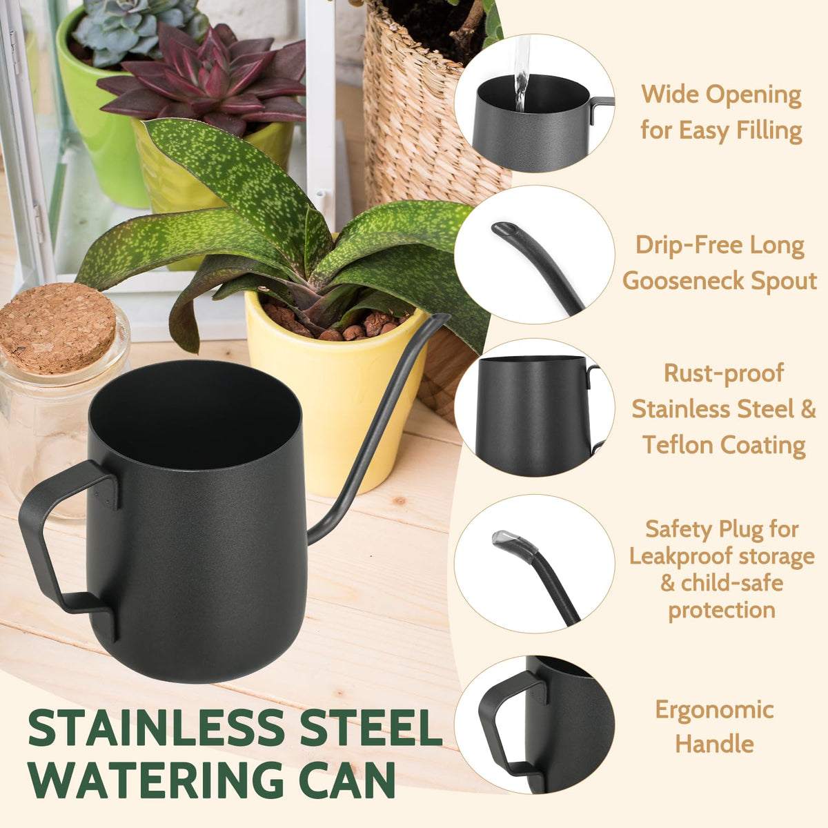 Roamall indoor watering can suitable for home and office plant care