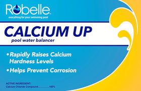 Robelle Calcium Up dosing chart guides precise pool hardness adjustments