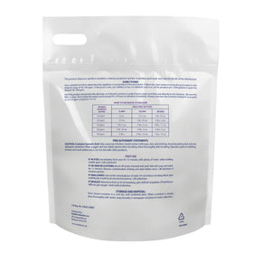 Robelle stabilizer label close-up highlights cyanuric acid details