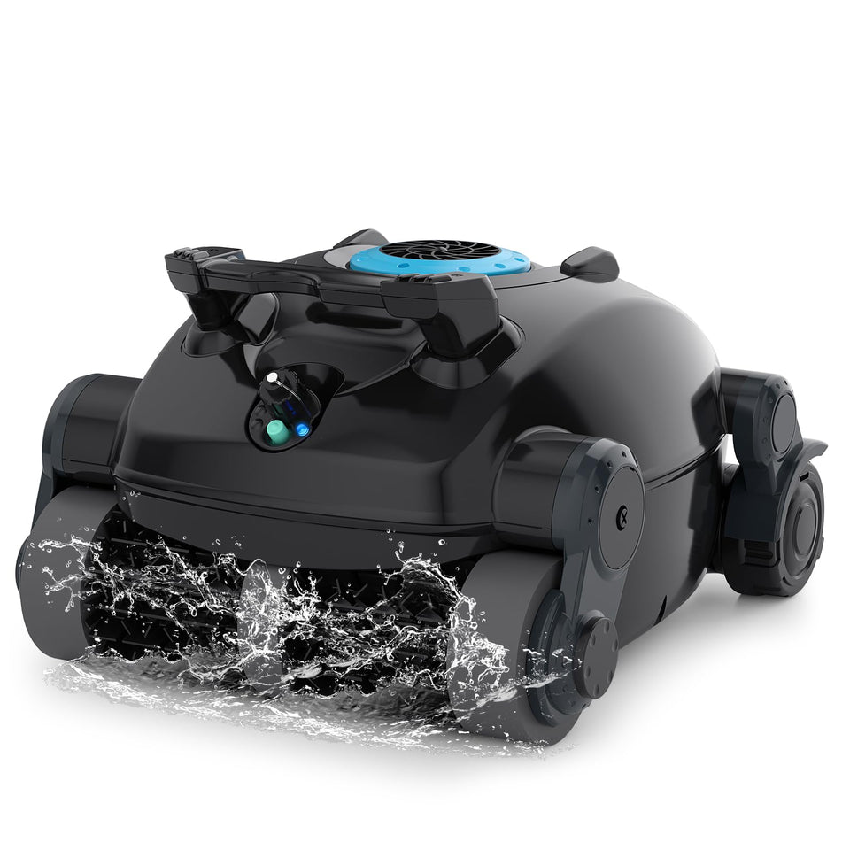 ROBOKLEEN X1 front view shows cordless pool cleaner ready for quick, hassle-free cleaning.