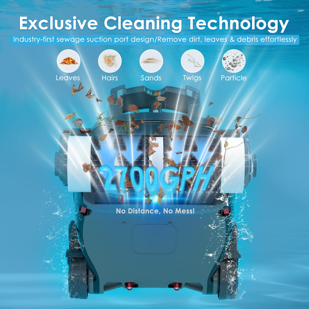ROBOKLEEN X1 wall-climbing action demonstrates versatile pool cleaning on walls.