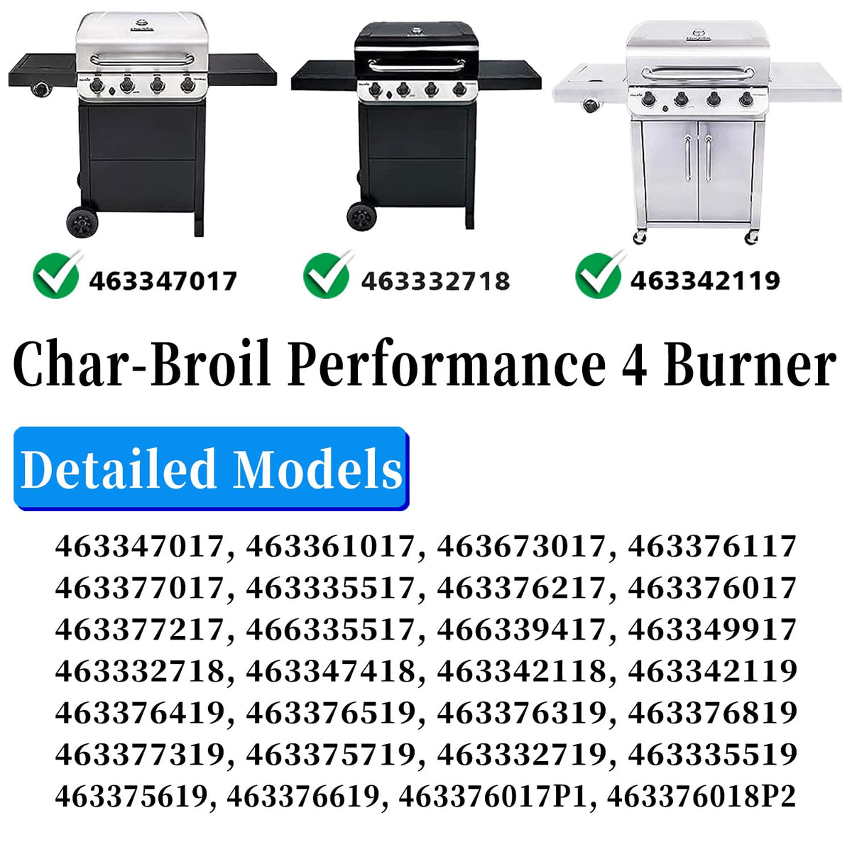 ROCFAN heat plate for Char-Broil 4-burner models ensures fast, uniform cooking.