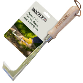 Rocklin Crack Weeder 13in steel blade in action between pavers for easy weed removal