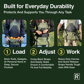 Rocklin Industry multi-use garden apron suited for harvesting and weeding