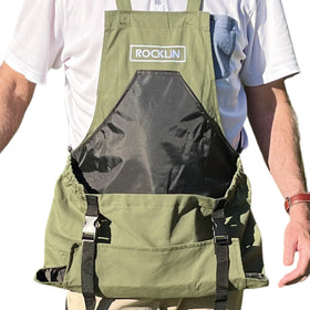 Rocklin Industry heavy-duty canvas garden apron with a large deep harvest pouch