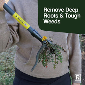 Rocklin weed puller ejects weed without touching soil