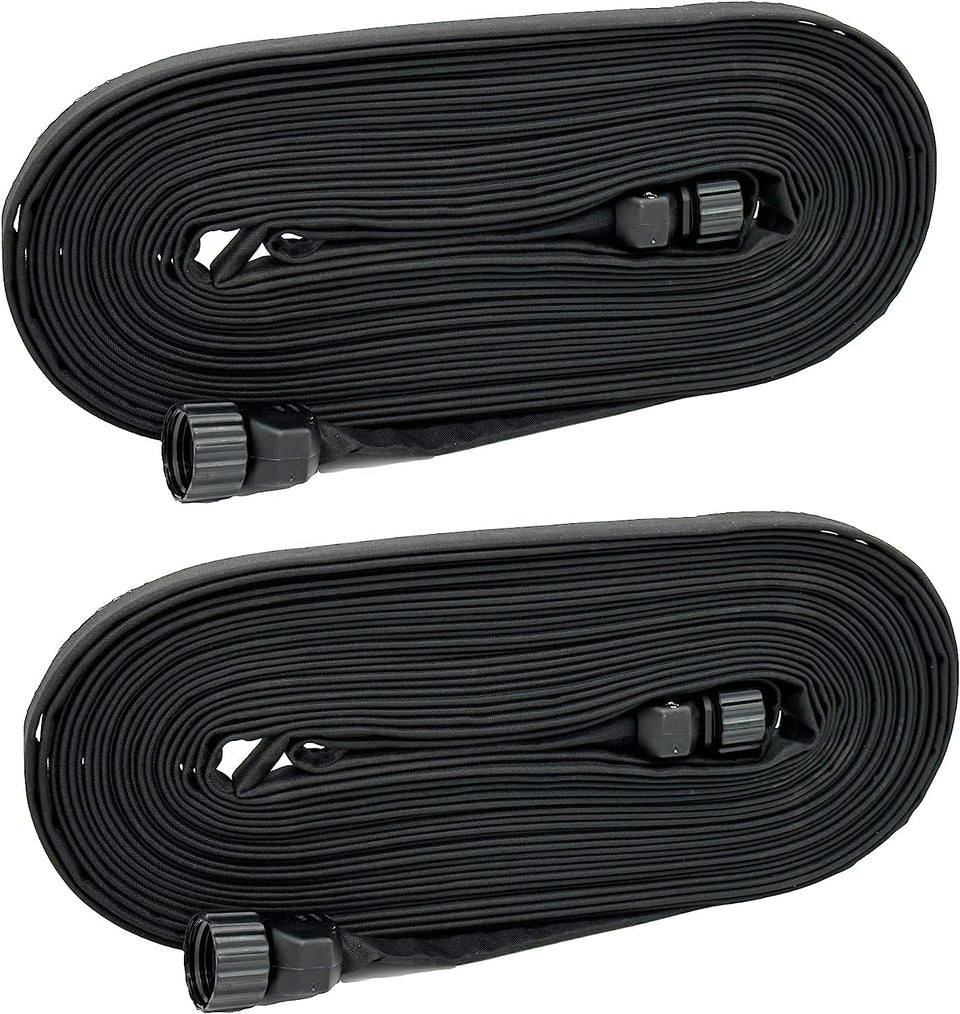 Rocky Mountain Goods 25ft flat weeper hose provides even root watering and reduced evaporation.