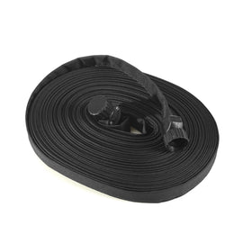 Rocky Mountain Goods 75-foot flat weeper hose disperses water along the length for root watering.