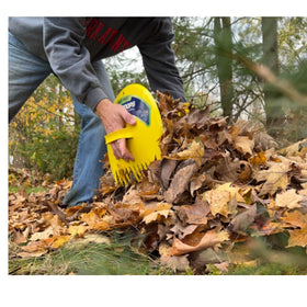 Rocky Mountain Goods yellow collector leaf grabbers for high visibility in the yard