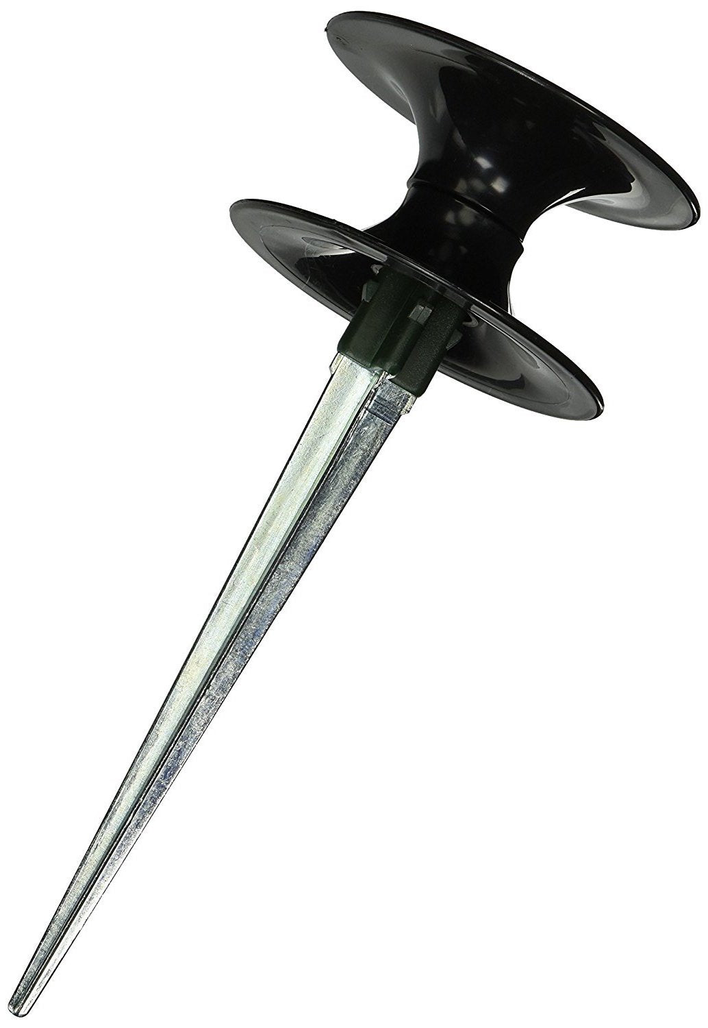 Rocky Mountain Goods hose guide spike in ground protects beds and keeps hoses tidy.