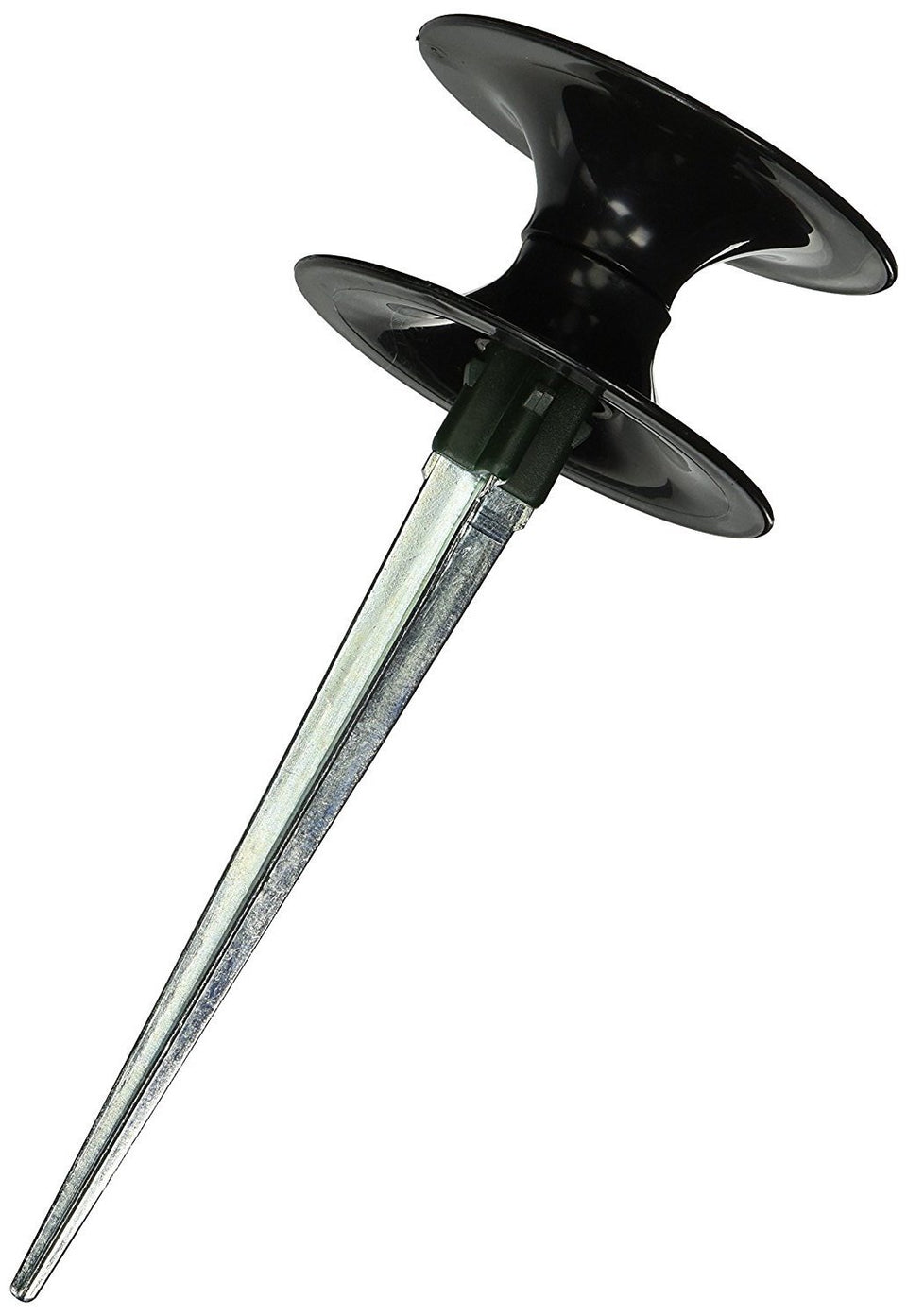 Rocky Mountain Goods hose guide spike in ground protects beds and keeps hoses tidy.