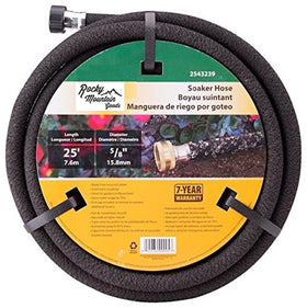 Rocky Mountain Goods soaker hose with heavy-duty rubber for durable garden irrigation.