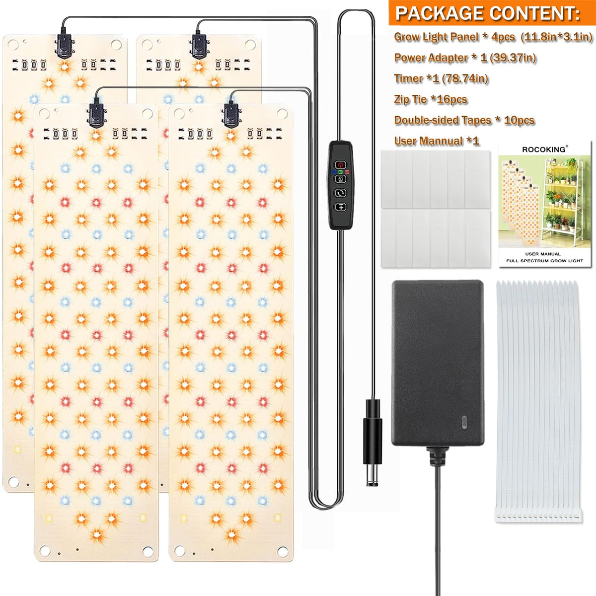 Rocoking full-spectrum 380-780nm range supports multiple growth stages