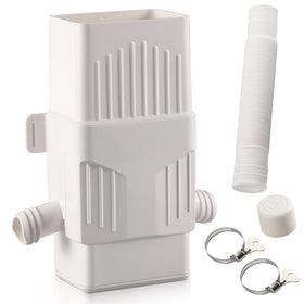 Rodelna rainwater diverter for 2x3 downspout captures rain for garden use