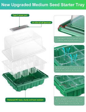 RODINTO 24-LED full spectrum grow lights support thriving seedlings