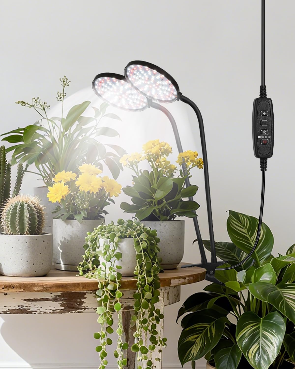 RODINTO grow light compact design with a 360-degree gooseneck fits tight spaces.