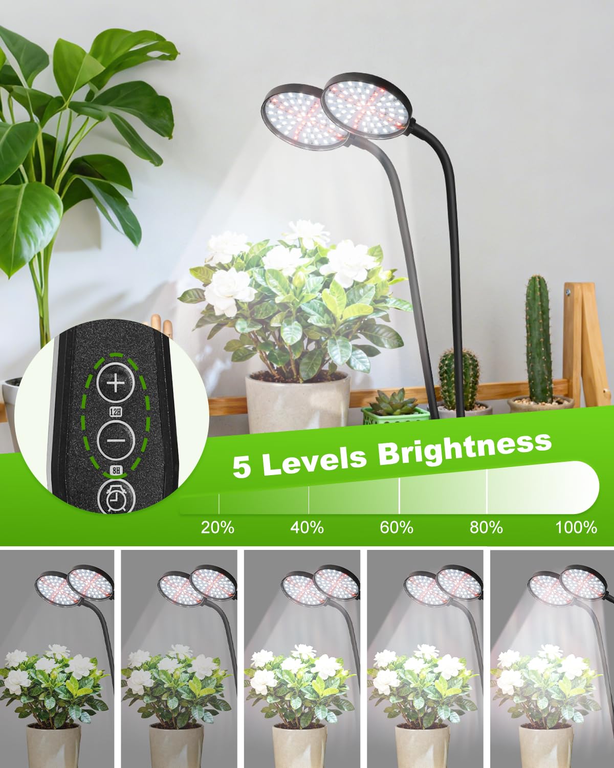 RODINTO grow light uses energy-efficient LEDs for low power and strong performance.