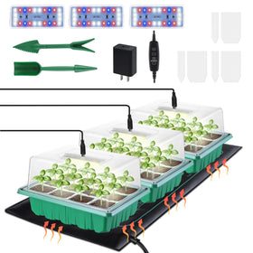 RODINTO seed starter tray with grow lights for indoor germination