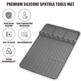 Rodnsurw silicone grill mat with drip pad catches grease and drips.