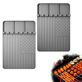 Rodnsurw silicone grill mat large area keeps tools organized and off dirty countertops.