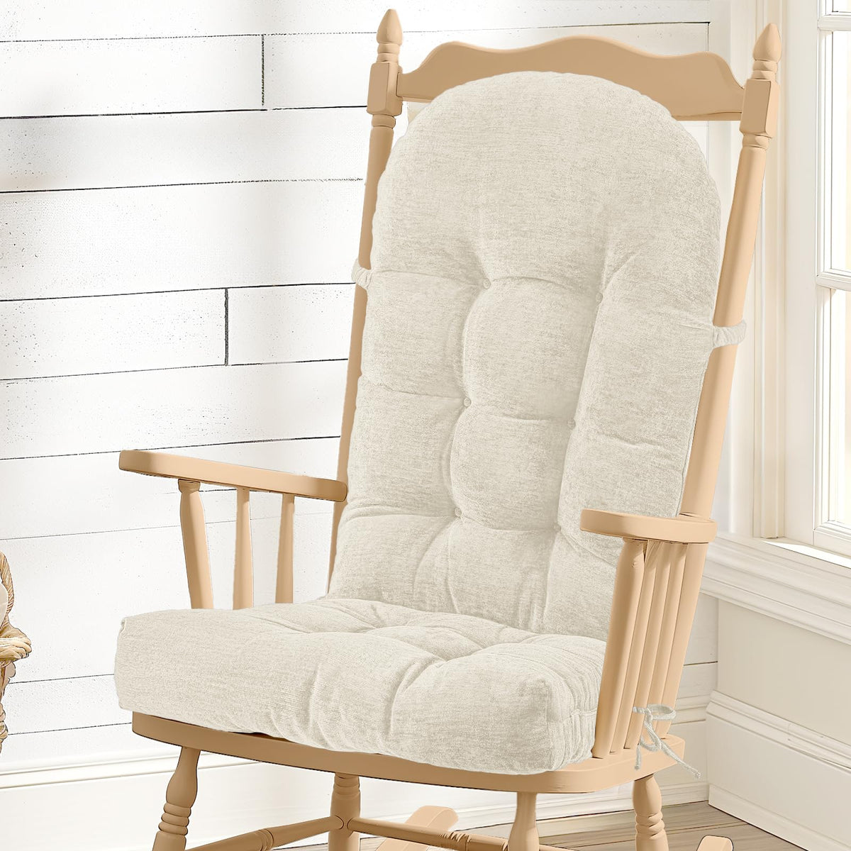 ROFIEJOX rocking-chair cushion in oyster white for comfortable daily seating