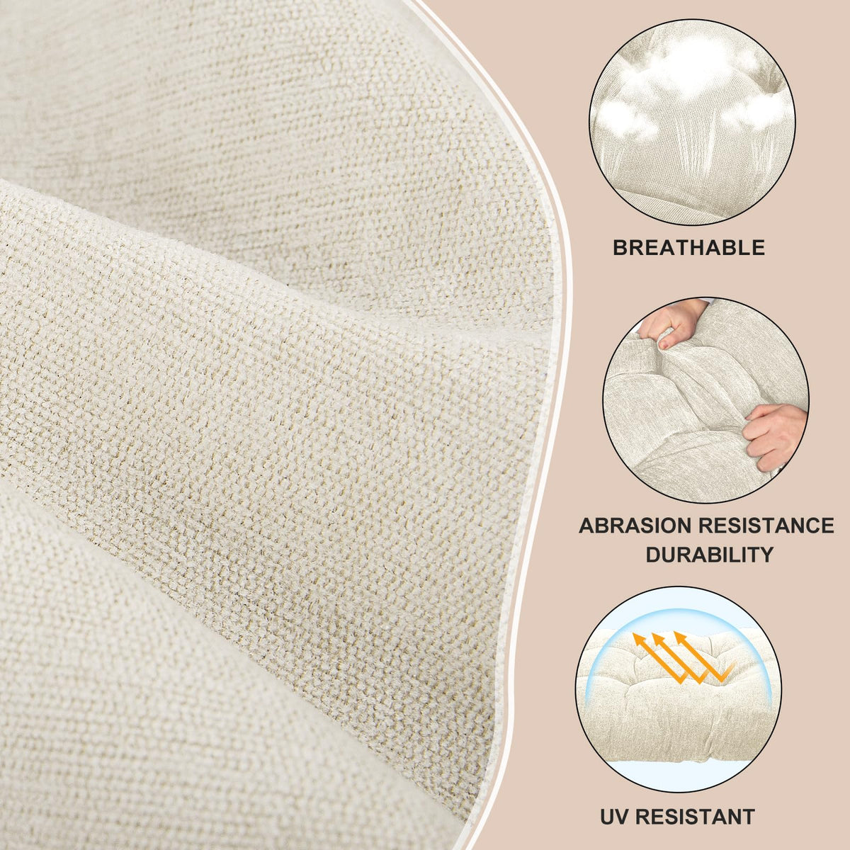 ROFIEJOX tufted design detail on cushion for elegant styling