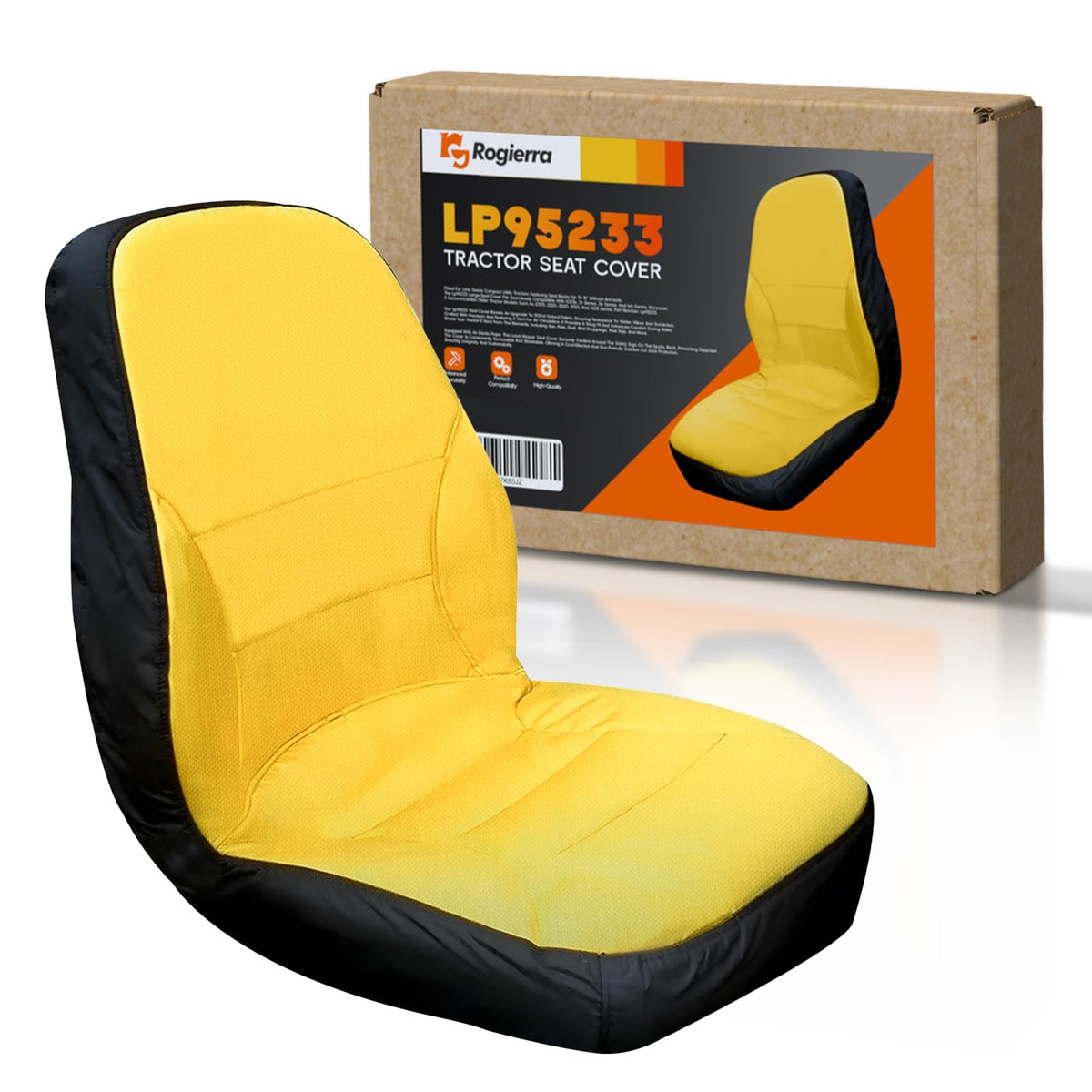 Rogierra LP95233 seat cover back-18in fit protects John Deere seat and enhances comfort