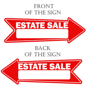 Rogue River Tactical arrow sign 16x5, easy-to-read arrows for yard sale navigation.