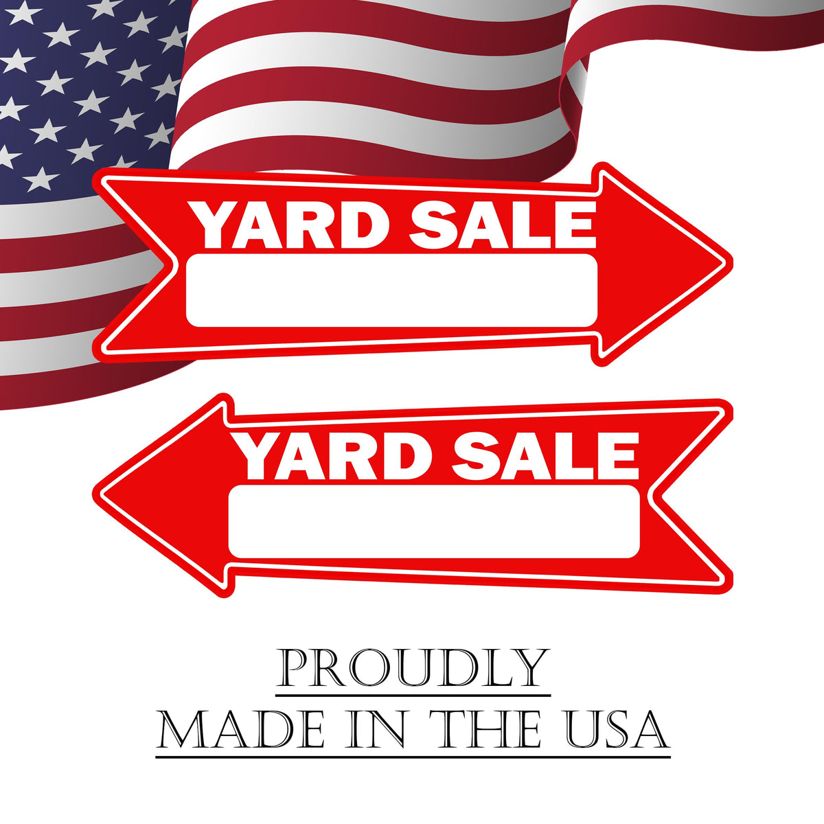 Rogue River Tactical red arrows set improving visibility at busy yard sales.