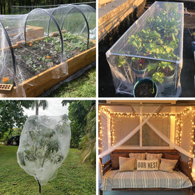 Rohuis Garden Netting blocks birds and pests while preserving airflow around plants.