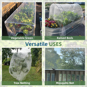 Rohuis netting draped over tomatoes demonstrates easy installation and protection.