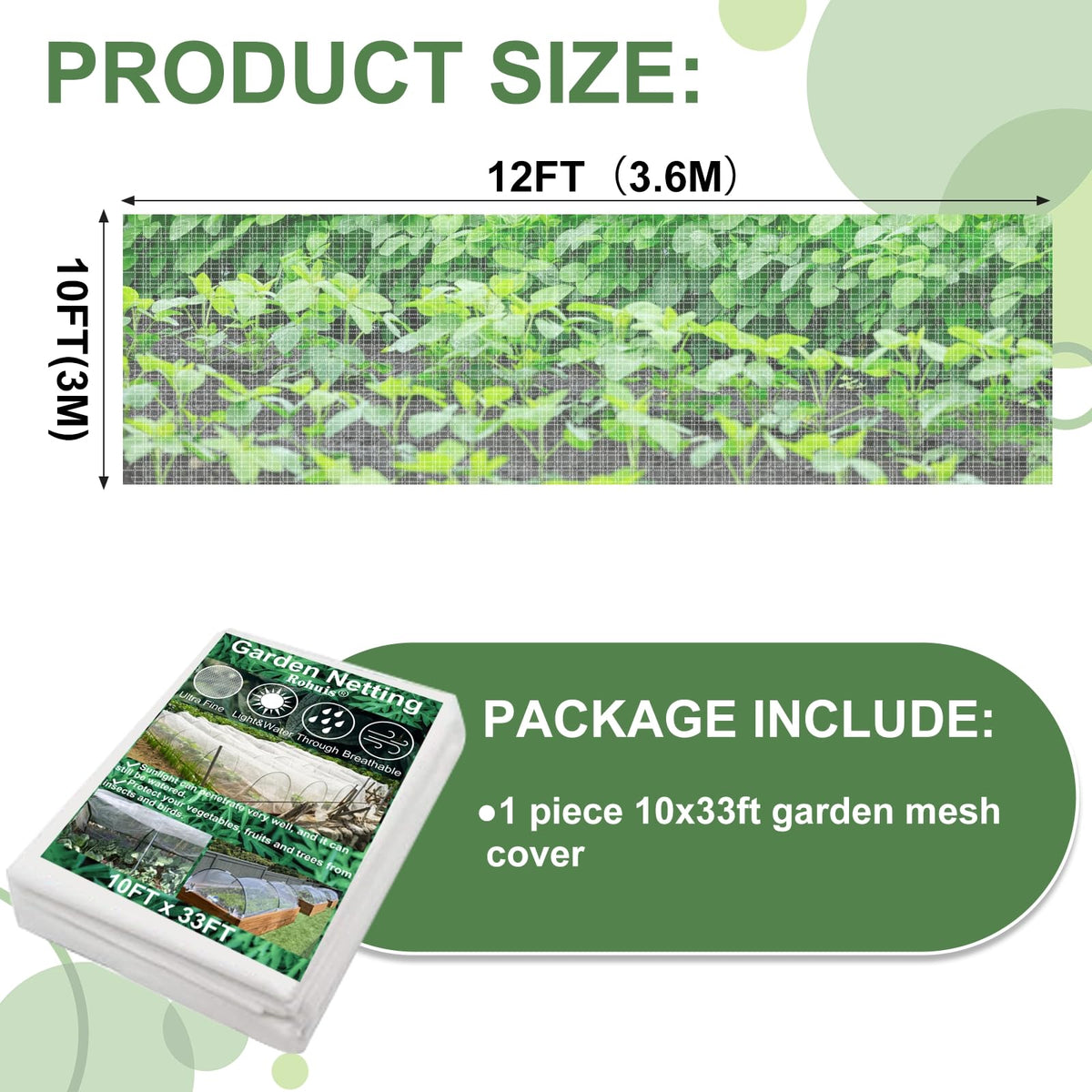 Rohuis UV-stabilized polyethylene material provides durable garden protection through seasons.