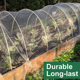 Rohuis vegetable row cover netting protects greens while remaining breeze-friendly