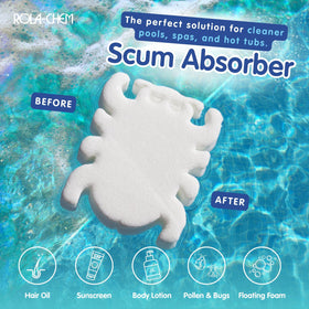 Rola-Chem Scumbug exclusive-design helps prevent scum lines.