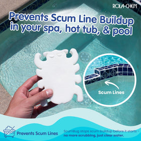 Rola-Chem Scumbug reusable hot tub accessory soaking up grime.