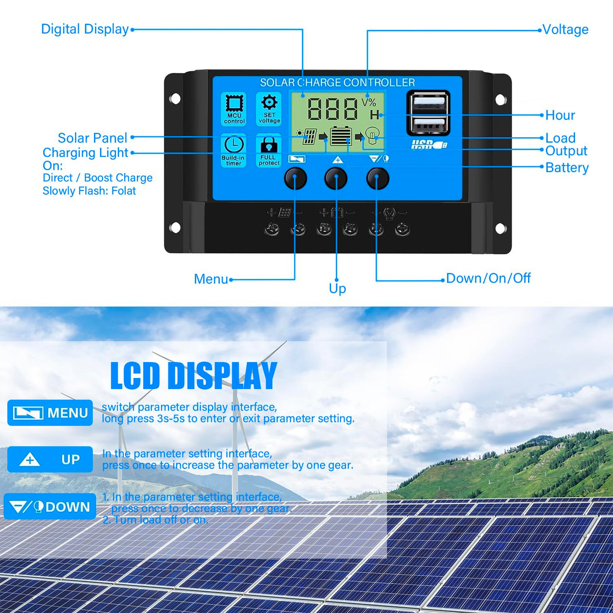 Rolokit LCD display close up for status readouts and adjustments