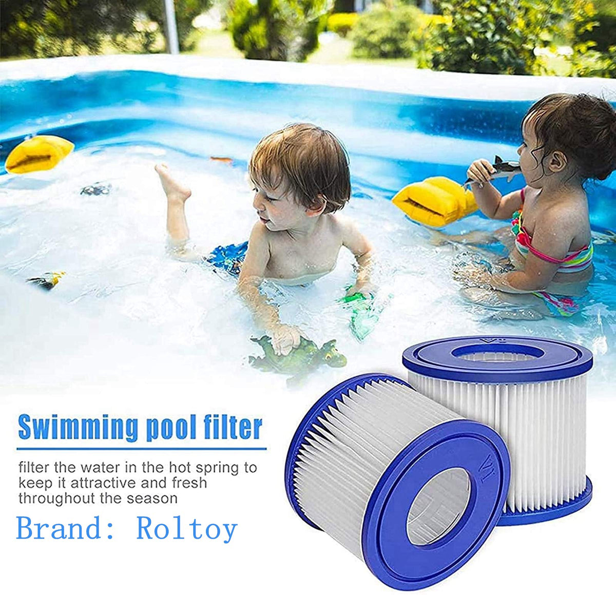 Roltoy Pool Filter VI, dacron material close-up, durable and easy to clean.